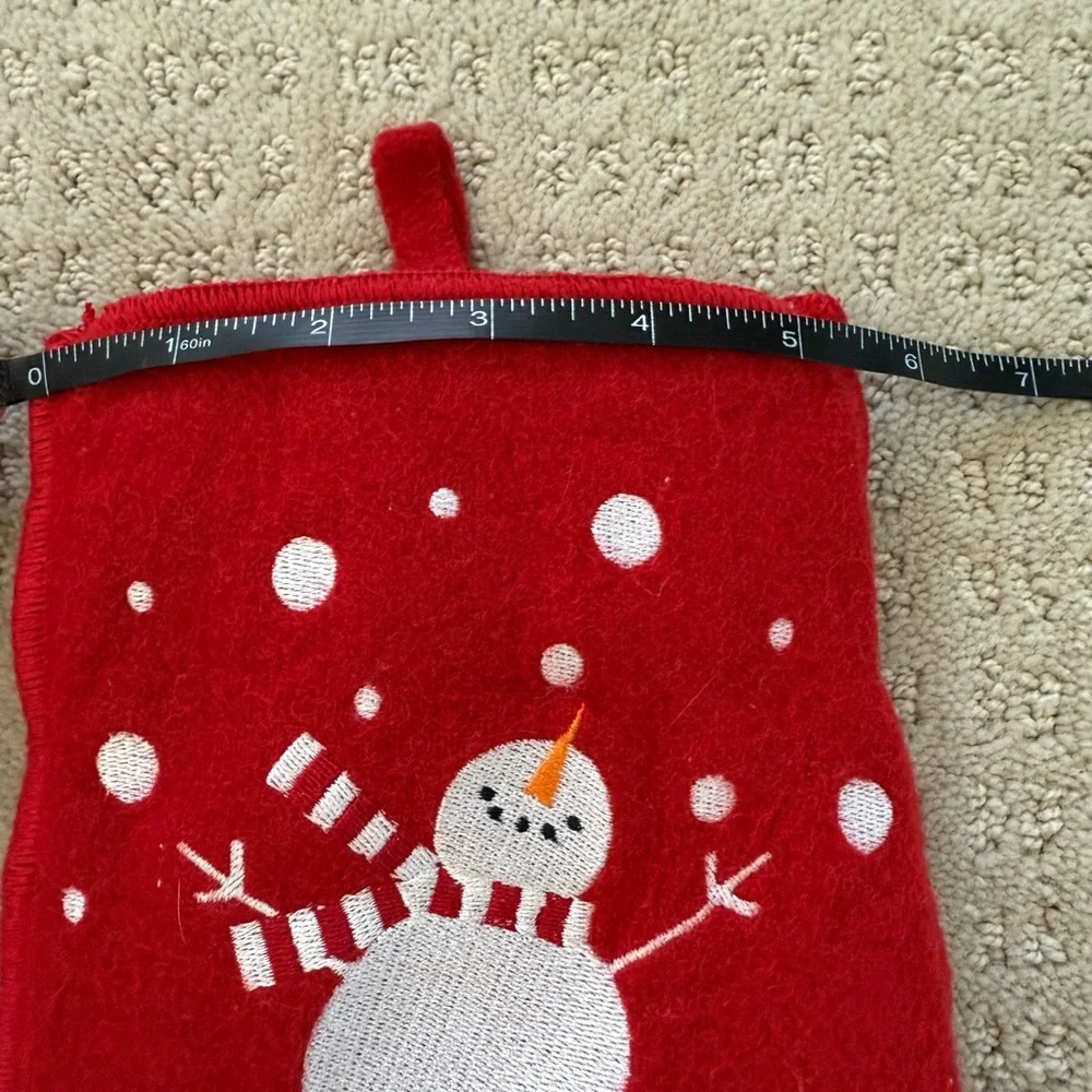 Crate & Barrel red snowman oven mit
